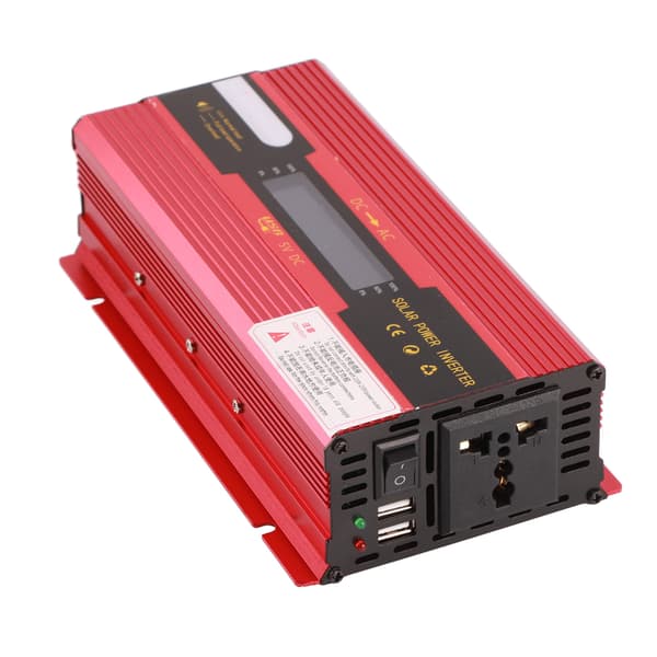 1000W Bærbar Inverter Solcelleomformer for Hjem (12V til 220V/LCD)