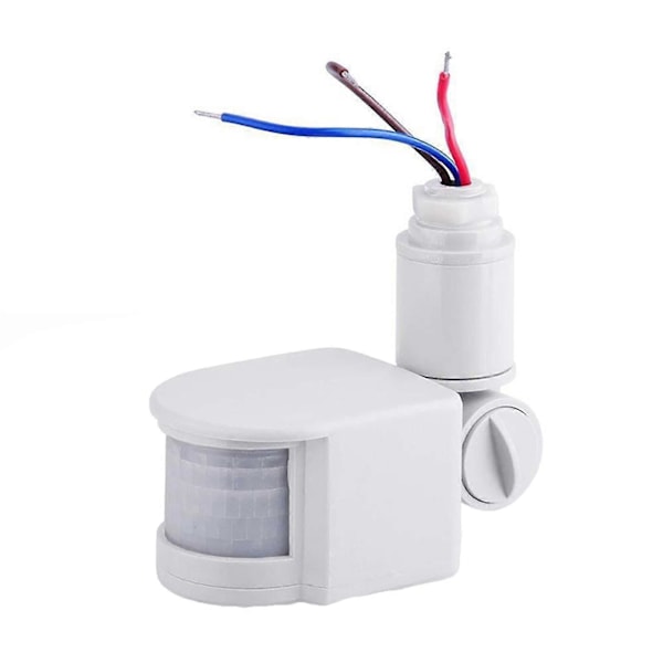 15M AC110V-220V PIR 10-100W Infraröd Rörelsesensor Universell Induktiv Strömbrytare Vit