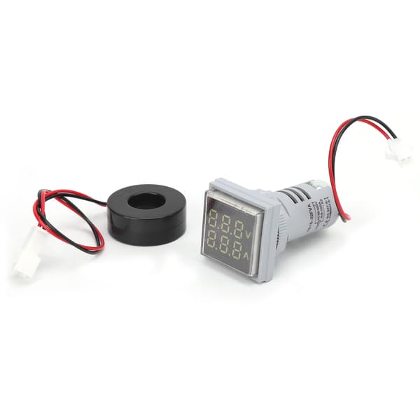 AD16‑22FVA 2-i-1 Voltmeter Amperemeter Spänningsströmmätare Testare Mätindikator Vit