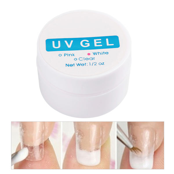 Snabbtorkande kristalllim för nagelförlängning, manikyr, UV-gel, bygglim, vitt