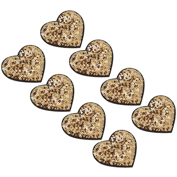 8 stk. strygejern patches polyester plastmaterial gylden sort baggrund Valentinsdag stil DIY fremstilling stof dekoration