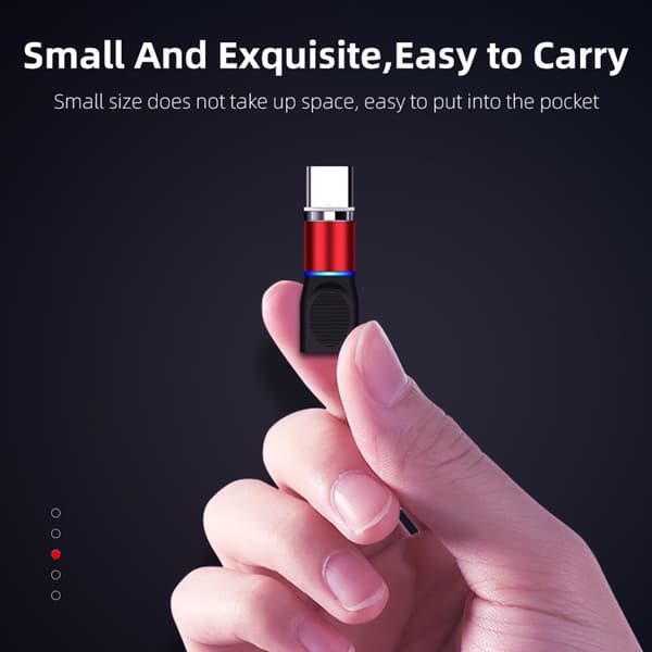 USB Typ C Magnetisk Adapter 360° Roterande Magnetisk Telefonkabel Adapterkontakt