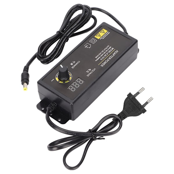 Strømadapter Justerbar spændingshastighedsregulering 3‑24V 4A 90W LED digital skærmadapter 100‑240VEU stik