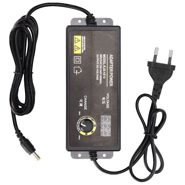 Strømadapter Justerbar spændingshastighedsregulering 3‑24V 4A 90W LED digital skærmadapter 100‑240VEU stik