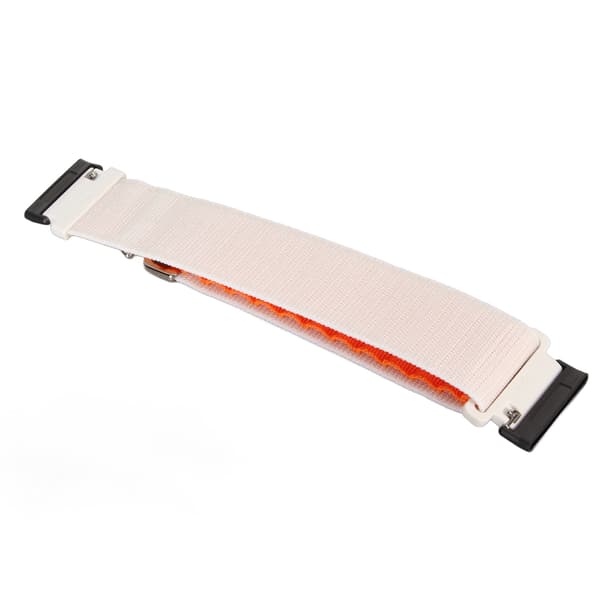 Elastisk vevd nylon smartklokkebånd erstatningstilbehør som passer til Fitbit Versa 4 3 Sense 2 Hvit og Oransje