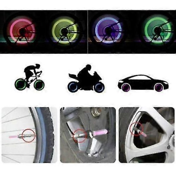 Vedenpitävä LED-vannevalo, LED-rengasventtiilin valokorkit Zekai Keltainen