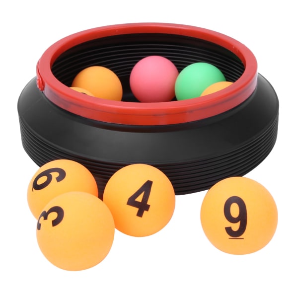 Fritidsaktivitet Lotteri Nummerbollar Dekompressionsleksak Pingisboll med hopfällbar hinkGul