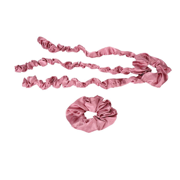 Lämpötön hiuskiharrin ja Scrunchie Heatless kiharrin päänauha nukkuvat hiusrullat muotoilutyökalu vaaleanpunainen