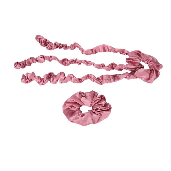 Värmelös hårrullare med scrunchie Värmelös locktång Pannband Sova hårrullar Stylingverktyg Rosa