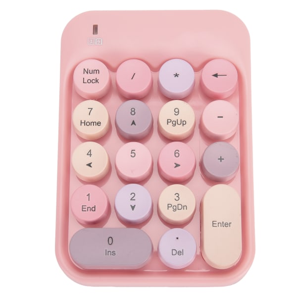 AJAZZ trådløst numerisk tastatur Chocolate Keycap for Game Direct Switching AK18 2.4GPink