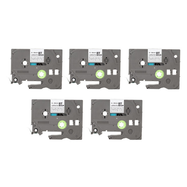 5 stk Label Maker Tape 9mm Lamineret Vandtæt Farveægte Multi Purpose Labeler Tape til PT D210 PT D200 PT H110 PT D400 Hvid På Grøn Bze 725