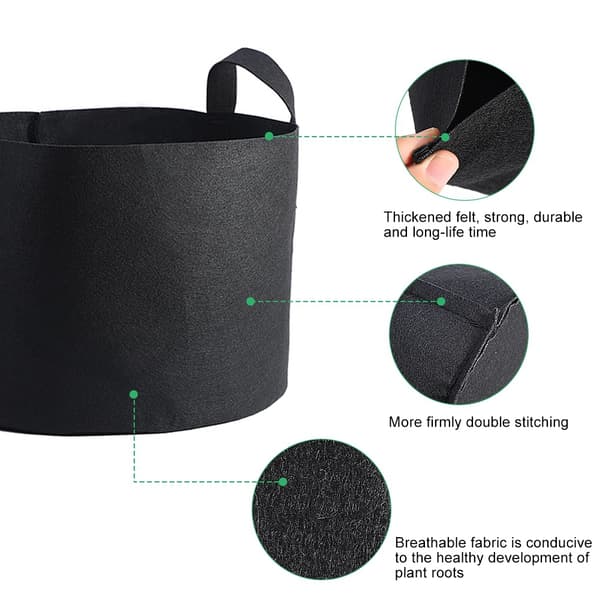 Luftningsplantepottebeholder til sorte planter (10 gallon 28 x 40 cm) 28 x 40 cm 10 gallon