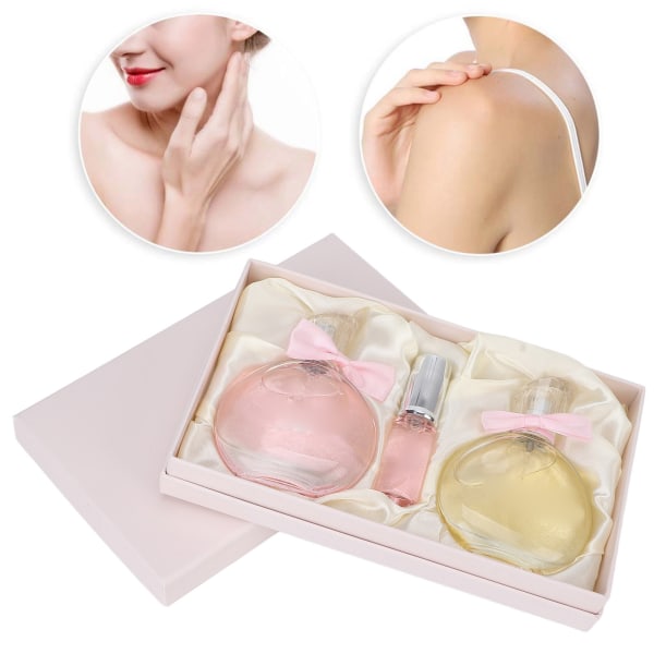 Kvindeparfumesæt Blomsterduft Elegant langtidsholdbar parfumespray til kvinder Pink Guld