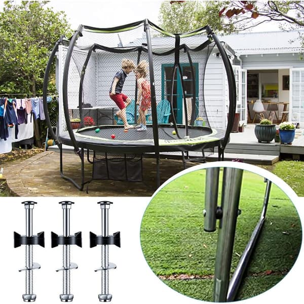 10-pack Trampoline Accessories for Trampoline Poles, Trampoline Spacers, Trampoline Fixing Screws Black