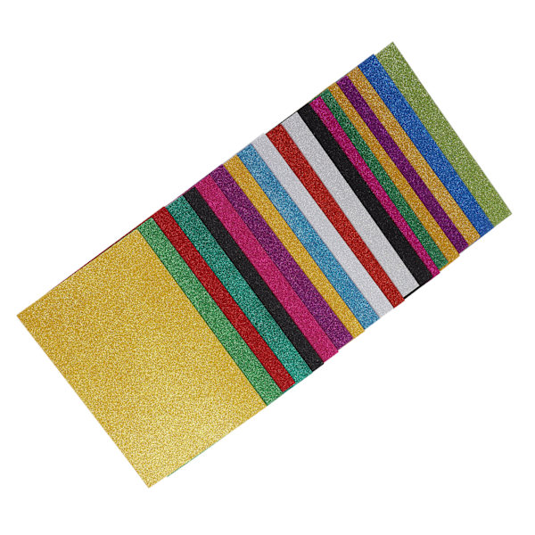 20 ark glitter skumark för barn 2 mm klippbar handgjord DIY signal ensidig självhäftande skumark för klippböcker