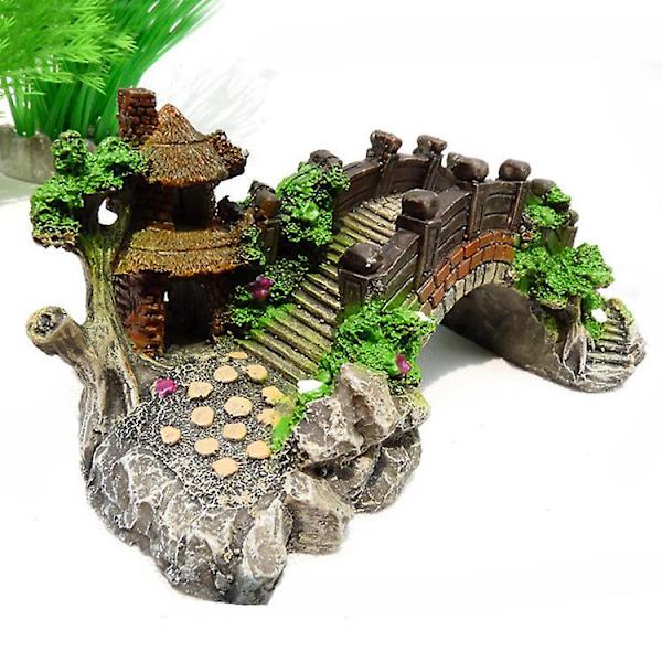 Resin Bridge Akvarium Dekoration Landskab Planter Ornament