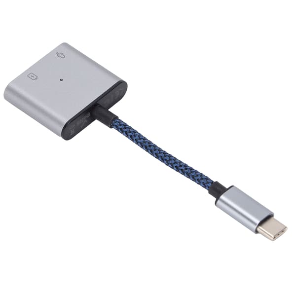 2-i-1 USB C til 3,5 mm lydadapter Type-C til AUX-stik med USB C PD 60W hurtigopladningsadapter Blå