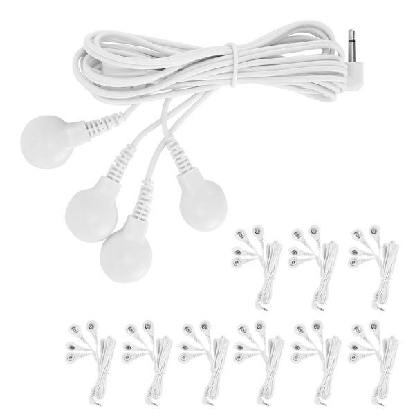 10 stk. DC 2,5 mm 4-knaps elektrodestikledning til digital TENS-massageapparat