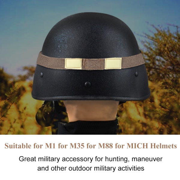 Reflekterende Camo Strap Hjelme Bånd til M1 M88 MICH Military Hjelm (Khaki)