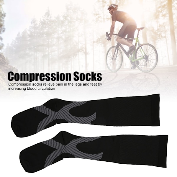 Kompressionsstrumpor Anti Fatigue Smärtlindring Knähöga strumpor för utomhussportS/M