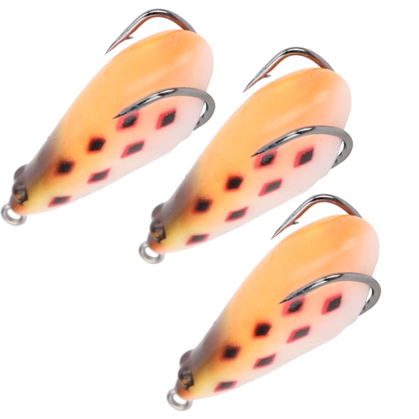 3 stk./sæt fiskefoder silikone fiskefoder sæt plettet foder simulation fiskedele orange