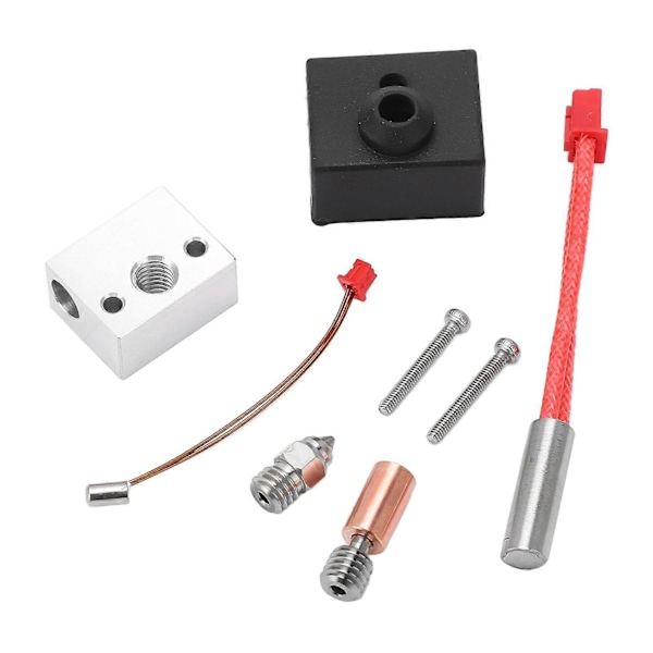 Aluminium Varmeblok Kit 3D Printer Høj Temperatur Bimetal Hals 24V 40W kompatibel med Ender3 S1