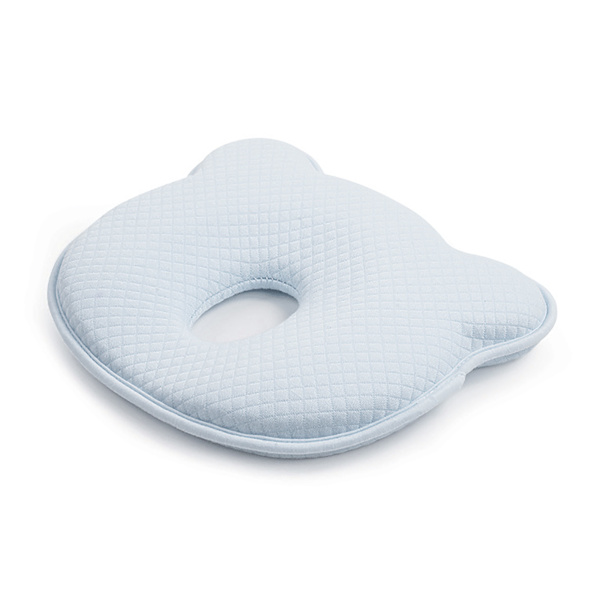 Baby Shaping Pillow Forhindre Fladt Hoved Bjørn Form Memory Skum Fugttransporterende 3D Ammepude Blå