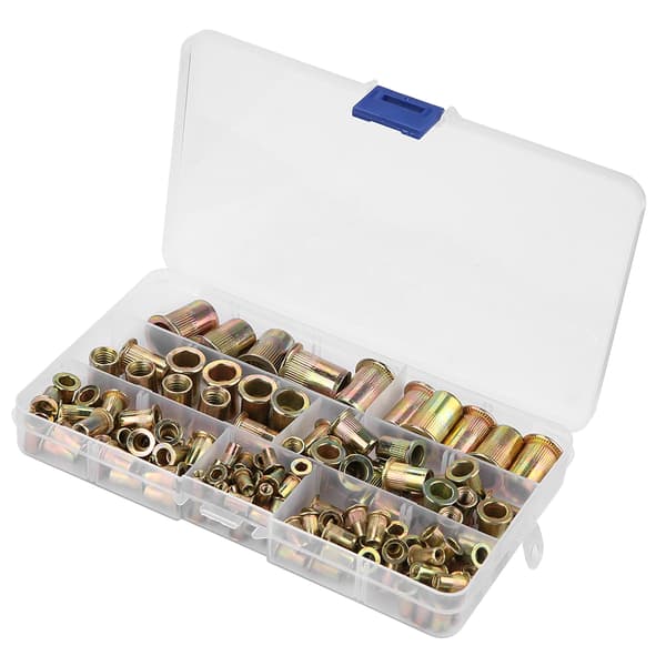 150 stk. M3/M4/M5/M6/M8/M10/M12 Karbonstål Flat Hode Gjenget Blind Rivet Mutter Innlegg Rivnut