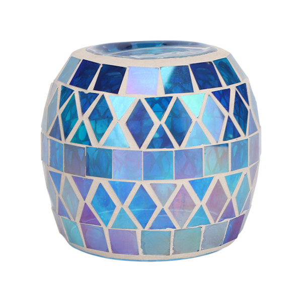 Lilla blå mosaik glas lysestage Romantisk DIY duftende lyskop fyrfadsstativ til stuen