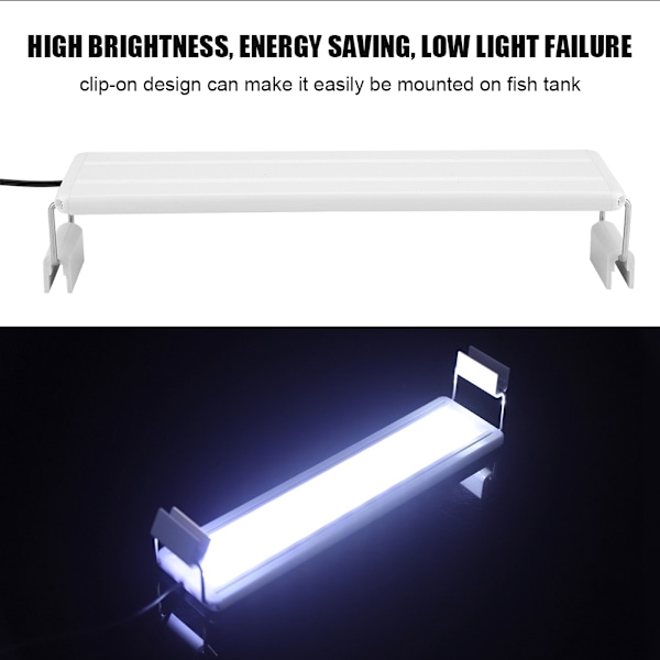 Klips på akvarium mini LED-lys utvidbar fisketanklampe EU-plugg 220V
