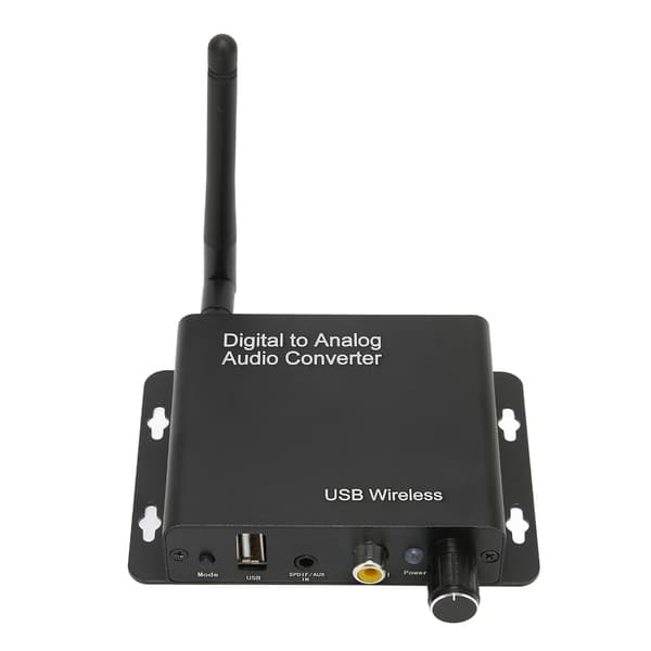 Digital til analog lydkonverterer høyt integrert DC5V2A stereo Bluetooth lydkonverterer for hjemmekino svart