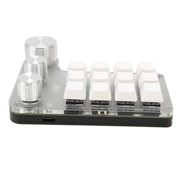 Programmerbart tastatur 12 taster 3 knapper Blå switch Mekanisk hukommelsesfunktion Mini tastatur til arbejde, spil og kontrol