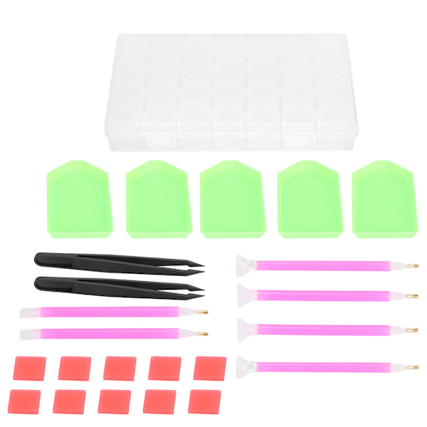 24 kpl timanttimaalaustyökalusarja muovi 5D aloittelijoille ammattilaisille DIY-tarvikkeet