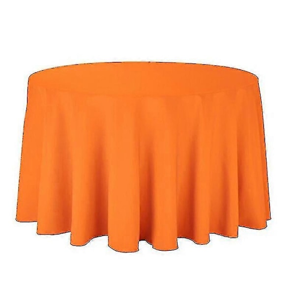 1 stk. Polyester Rund Duk HvitSvartRødBlåGull Solid Bordduk For Bryllup Bursdagsfest Borddeksel Hjem Dekor Zekai Oransje Diameter 140CM