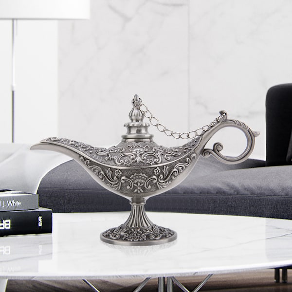Røkelsebrenner i form av en hul Aladdin-lampe, dekorasjon til skrivebordet, hjemmet