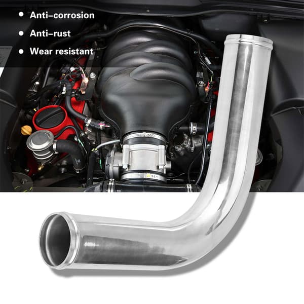Turbo Universal 90 graders armbåge intercooler aluminiumrör med 2 silikonslangar 4 klämmor (70 mm)