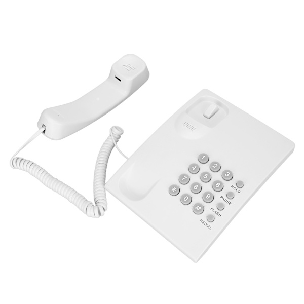 Skrivebordsmontert telefon med siste nummer-valg, P/T-modus, ledning, fasttelefon for hjem og hotell
