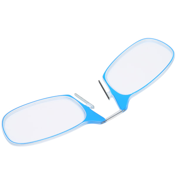Armlösa glasögon unisex män kvinnor äldre klämma näsa Läsglasögon glasögon+150 blå