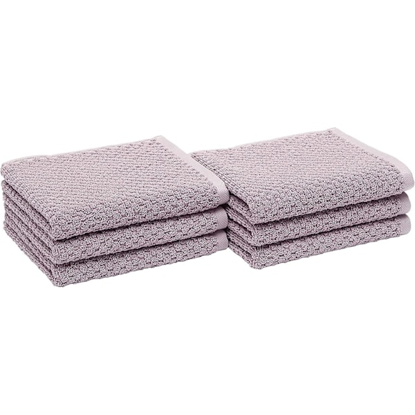 Basics Set med 6 Strukturerade Lukttäta Handdukar, 70 x 30 cm, Lavendel