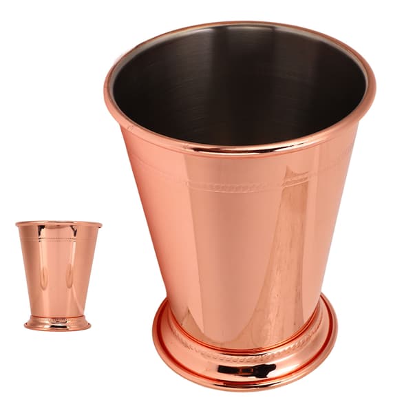 Julep Cup Rustfritt Stål Elegant Retro Høy Stabilitet Perlet Mint Julep Cup for Hjem Rose Gull