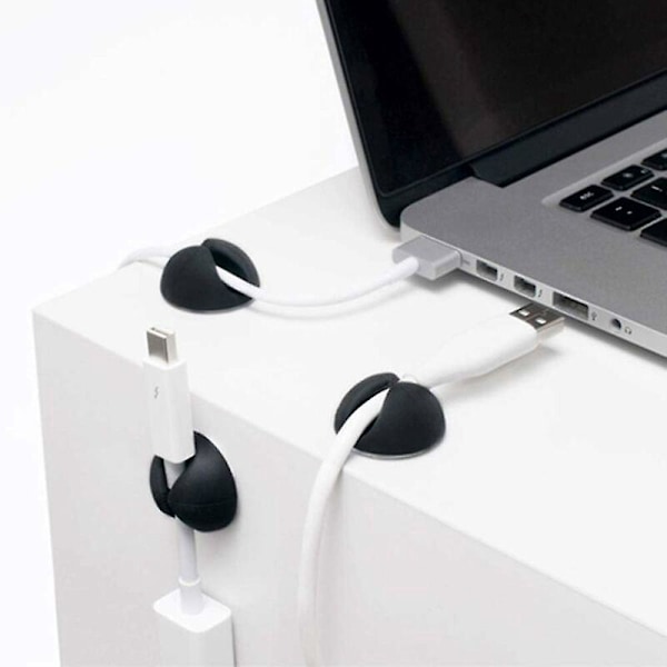 Kabelorganiserer Ledningsklemmer Holder Selvklebende Ledningshåndteringssystem for Lading USB Nettverk Headset Kabler for Bil Kontor Hjem Av