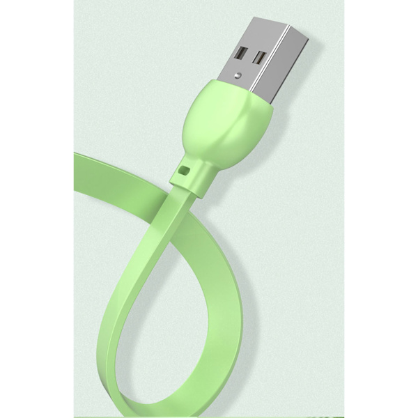 3 i 1 USB laddarkabel Lollipop-form Sträckbar snabbladdningstelefonkabel för IOS för Android för Huawei Mint Green