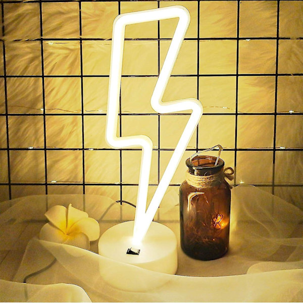 Sööt Neonkyltti Teini-Tytön Huoneeseen - USB/Paristokäyttöiset LED-Valot (Lämmin Valkoinen)