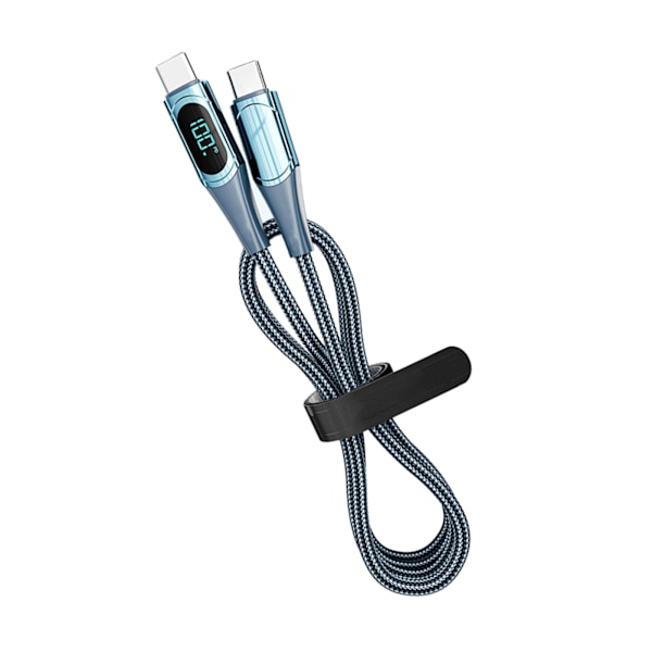 Snabbladdningsdatakabel PD LED Digital Display USB-datakabel för bärbar dator surfplatta telefon 6,6 fot blå