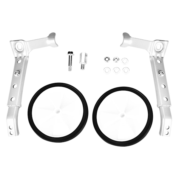 Justerbara cykelträningshjul med variabel hastighet för barncyklar 16\" till 22\" (Silver)