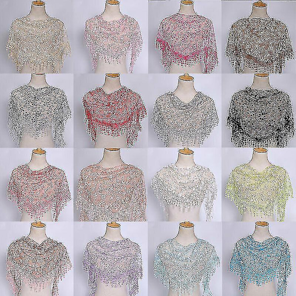 Elegant spetsblommig triangelformad slöja kyrklig mantilla sjal ljus kaffe