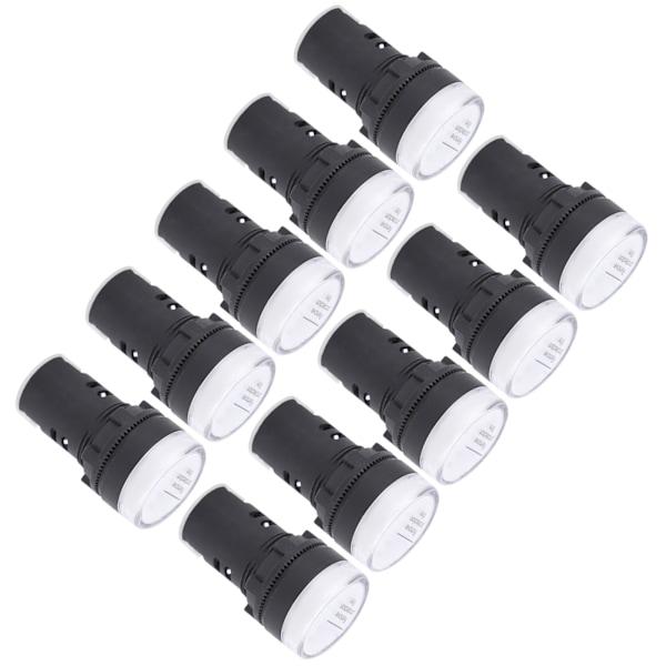 10 stk AD16‑22DS LED-signallys Hvid Indikator for høj lysstyrke Udstyr AC/DC12V
