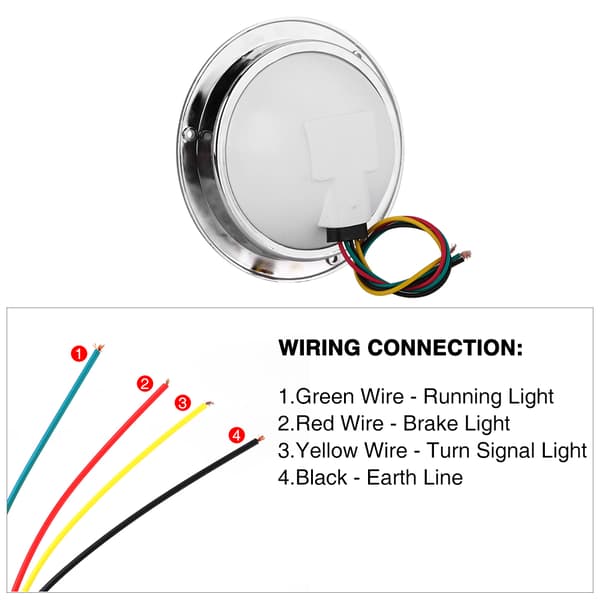 Par af 4,3 tommer runde 19 LED lastbil trailer bremse stop blinklys baglygte krom ring dual farve