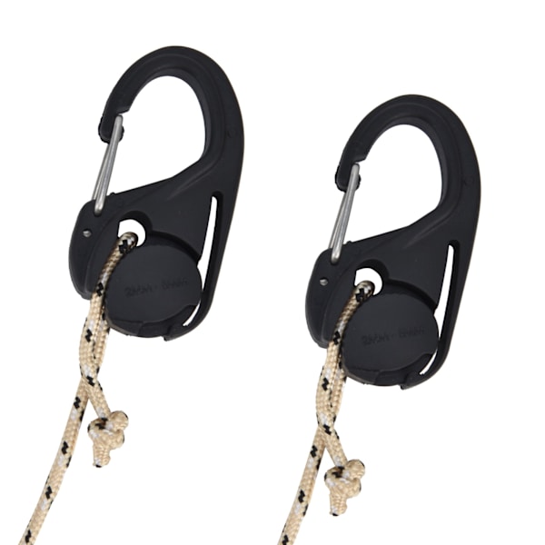 2 stk Heavy Duty Rope Strammer Skralde Binde Reb Karabinhage Krog Telt Fastener til udendørs