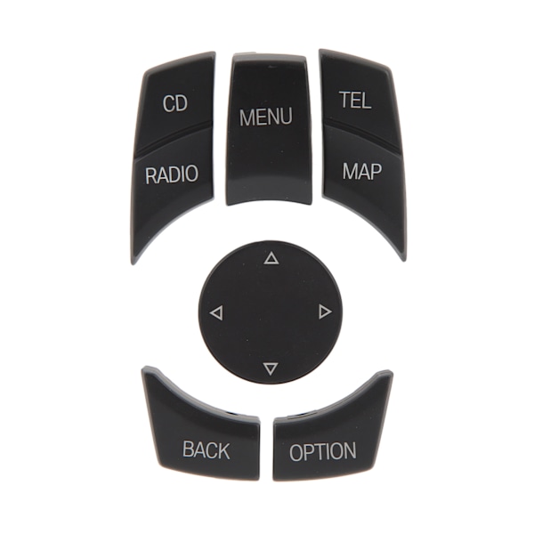 6PCS Centrala Multimedia-knappar Utsökt Yta Slät Touch Control Knob Button Cover Passar för 1 3 5 6 Serie Matt Svart